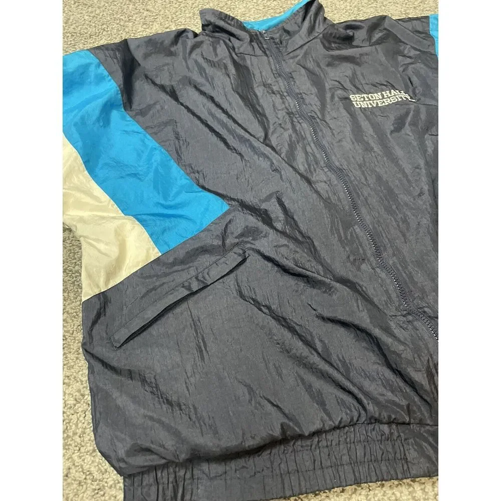 VTG Seton Hall Champion‎ Windbreaker Jacket Men's XL Full Zip University College